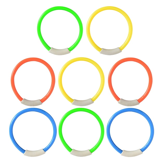 8pcs Diving Ring Underwater Swimming Grab Toy Ring Diving Training Accessory for Kid Child Boy Girl (Random Color)