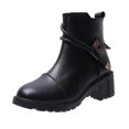 thumbnail image 1 of B91xZ Bottes à Lacets pour Femmes Bottes Chelsea Mode Confort Bottines à Talon Bas,Noir 7, 1 of 5