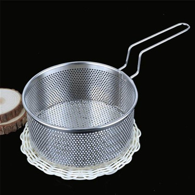 ziyahi Stainless Steel French Fry Chips Basket Net cook tool fried Strainer Kitchen Cooking Large
