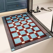 Bathroom Rugs Mat, Xinsrenus Soft Cozy Thick Polyester Bath Rugs, Non-Slip Quick Dry Machine Washable Bath Mats for Bathroom Floor Tub Shower Under Sink, Blue