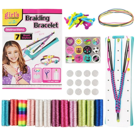 Friendship Bracelet Making Kit Bracelet Making Kit with Braiding Loom for Girls Kids Age 6 7 8 9 10 11 12 Years Old Boys DIY Crafts Woven Set for Birthday Christmas Gifts Travel Activity
