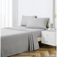 thumbnail image 4 of Chaps Solid Microfiber Soft 4pc Sheet Set Grey Queen, 4 of 5