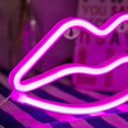 thumbnail image 3 of Jinsinto Lip Shaped Neon Sign Always On Usb/Battery Powered Acrylic Wall Decor Hanging Home Decorative, 3 of 5