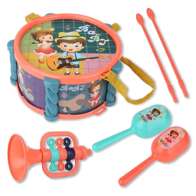 YIMWNYI Musical Toy Set Drum Sand Hammers Instrument Early Learning Percussion Instrument, Safe ABS Plastic Newborn Gift, Engaging Multi Sensory Play Experience, Ideal for Home Play and Gifting
