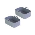 thumbnail image 1 of serony Air Fryer Baking Plate High Temperature Rectangle Non-Fading Liner Reusable Silicone Basket Kitchen Barbecue Cake Tool Gray 2Pcs, 1 of 6