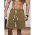 thumbnail image 3 of SUNSIOM Men Loose Joggers Shorts Casual Solid Color Ripped Drawstring Cargo Shorts with Pockets for Summer Streetwear, 3 of 6