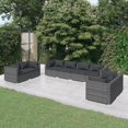thumbnail image 1 of vidaXL 8 Piece Garden Lounge Set with Cushions Poly Rattan Grey, 1 of 5