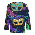 thumbnail image 4 of UVEASISHA Mardi Gras T-Shirts à Manches 3/4 pour Hommes, T-Shirts Graphiques à Imprimé Masque Fantaisie, Col Rond, Chandail Décontracté pour Carnaval et Fête, Hauts de Parade des Fêtes Fantaisie, Offres à 70 pour Cent de Rabais, Multicolore TG, 4 of 4