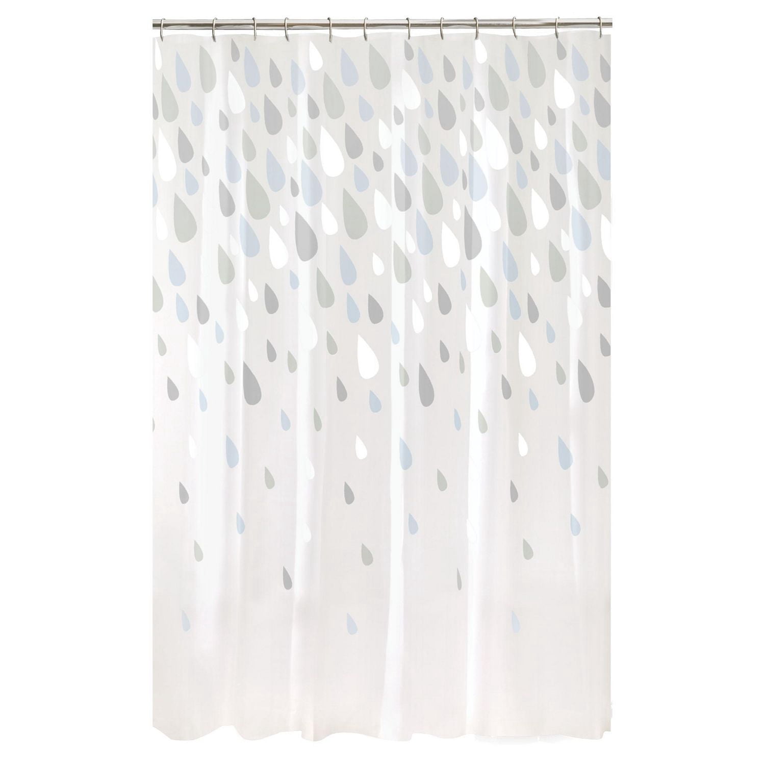 Mainstays Raindrops Waterproof PEVA Shower Curtain, 70" x 72", Blue