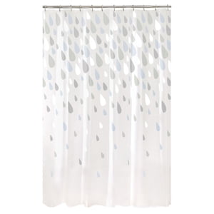 Mainstays Raindrops Waterproof PEVA Shower Curtain, 70" x 72", Blue
