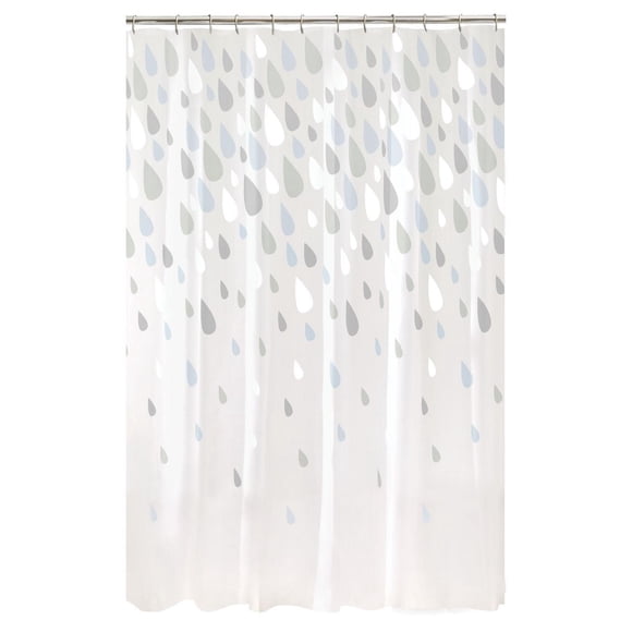 Mainstays Raindrops Waterproof PEVA Shower Curtain, 70" x 72", Blue