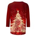 thumbnail image 4 of Meichang Hauts à Manches 3/4 pour Femmes, T-Shirts Graphiques Arbre de Noël, Col Rond Décontracté, Pull Ample, Offres de Liquidation 2024, 4 of 5