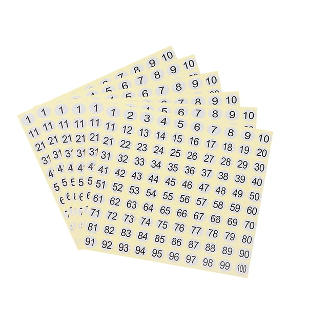 KAKOWELY 20 Sheets Number Sticker Round Self-adhesive Label Paper Number DIY Stickers,4.92"X4.72"X0.04"
