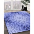 thumbnail image 3 of Ahgly Company Machine Washable Indoor Round Transitional Day Sky Blue Area Rugs, 8' Round, 3 of 7