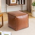 thumbnail image 4 of Housse de Pouf en Faux Cuir Non Rembourrée Repose-Pieds de Rangement pour Usage Intérieur Extérieur, 4 of 7