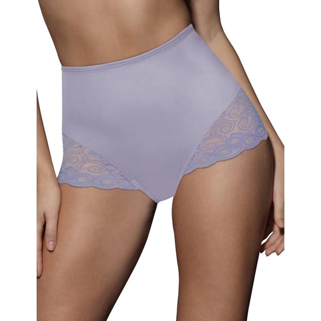 Bali Womens Firm Control Lace Inset Brief - Best-Seller, XL, Violet/Amethyst