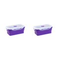 thumbnail image 4 of ZheElen Silicone Lunch Box Food Grade Silicone For Safe And Healthy Meals On Go purple 800ml 2Set, 4 of 6