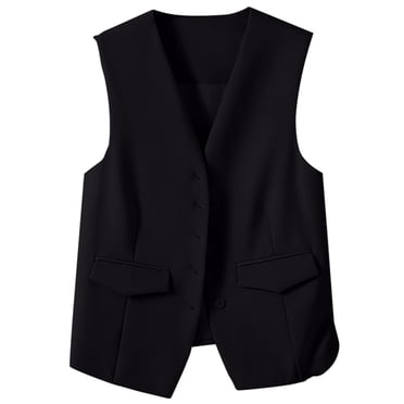 ManxiVoo Gilet de Costume Automne Hiver pour Femme, Tailleur Ajusté, Pièce de Superposition pour Bureau, Taille M, Noir
