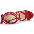thumbnail image 4 of BLISSFUL STEP Sandales à Talons Hauts Épais à Plateforme à Lacets pour Femmes Rouge (Taille 10,5), 4 of 6