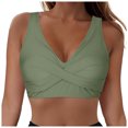 thumbnail image 1 of Huesdet Women's Triangle Bikini Top Push up Padded Halter String Bathing Suits Top Push Up Bikini Top(AG,L), 1 of 9