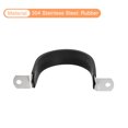 thumbnail image 4 of Unique Bargains 12Pack 2-3/4' Cable Clamp U Shape Stainless Steel Rubber Cushioned Pipe Strap, 4 of 5