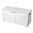 thumbnail image 1 of KFFKFF Kids Storage Bench, Wooden Toy Box Chest, Large Storage Cabinet with Safety Hinge, Toddlers Storage Bench, White, 1 of 8