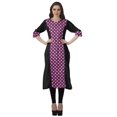 thumbnail image 2 of Moomaya Robe Kurti Décontractée pour Femmes en Coton Imprimé, Tunique Droite à Manches Retroussables, 2 of 6