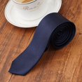 thumbnail image 3 of Cravate Homme Mince Classique Noire Mariage Cravate Garçon Simple Fête Mince Z5K0, 3 of 6