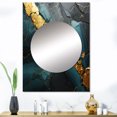 thumbnail image 1 of Designart "Aura of Gold and Green in Abstract Marble II" Abstract Marble Mirror Wall Decor - Modern Gold Abstract Mirror Wall Art For Bathroom - 40" x 30" Inch, 1 of 5