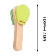 thumbnail image 2 of Green Childrens Rattle Board Clapper Handle Wood Musical Instrument For Rhythm Development Kids Percussion Toy Natural Wood Sound Quality Green, 2 of 3