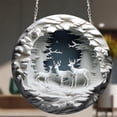 thumbnail image 5 of Bdday Round Acrylic Christmas Decorations Reindeer Hanging Sign Festive Wall Decorations, 5 of 5