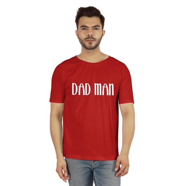 Inkmeso T-shirt Graphique Imprimé « Dad Man » pour Homme en Jersey de Coton à Col Rond pour Papa