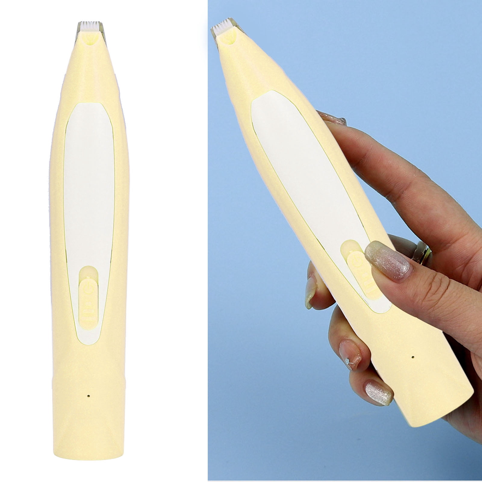 Electric Pet Hair Trimmer,LED Light Electric Pet Grooming Clippers Anti Clipping Design Pet Foot Hair Trimmer Easy to Use Precise Trimming Dog Shaver Clippers for Cats Dogs