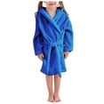 thumbnail image 3 of Splozh Newborn Bathrobe Pure Cotton Boys Girls Fashion Bathrobe Soft Robe Hooded Robe Cloth Cotton Bathrobe Blue,5-6 Years, 3 of 5
