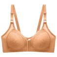 thumbnail image 1 of Sleep Bras for Women Full-Coverage Bra Feature V-Neck Wire-Free Bra Style W-1127 Khaki M, 1 of 8