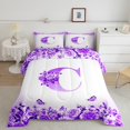 thumbnail image 2 of Erosebridal Ensemble de Literie Monogrammée pour Lit Simple, Couette Personnalisée avec Initiale, Décoration avec Lettre, Réversible, Légère, 2 Pcs, 2 of 8