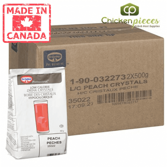 Oetker Boisson Cristal Pêche Faible en Calories 500 G/17,63 Oz (2/caisse) - Fabriqué au Canada