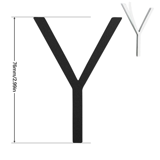 yulier Lettre d'Adresse Noire 3 Pouces pour l'Extérieur, Facile à Installer, Lettre d'Adresse 3D Moderne Résistante aux Intempéries et Antirouille pour l'Extérieur, Adresse de Maison, Porte de Garage, Rue, Style Ferme Y