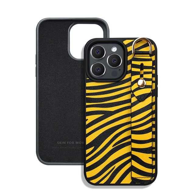 Mobile Phone Case Compatible For12 13 14 Series Leather Case With Wrist Strap Holder Kickstand Shockproof Cover
