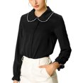 thumbnail image 1 of INSPIRE CHIC Chemises de Travail pour Femmes à Volants Doux Col Peter Pan Boutonnées, 1 of 6