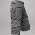thumbnail image 4 of Yusimy Men's Casual Cotton Linen Shorts Elastic Waist Drawstring Pocket Solid Color Summer Beach Relaxed Fit, 4 of 7