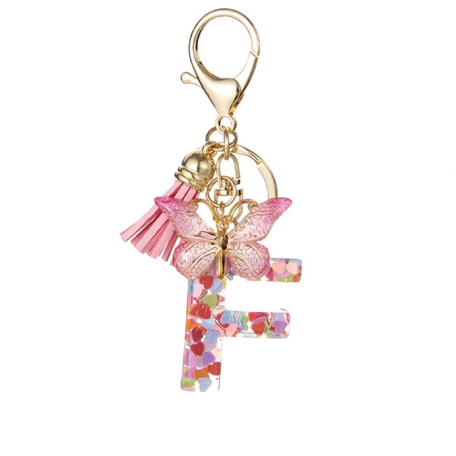 TopLLC New English Letter Keychain Hanger Car Keychain Bag Accessories Suspension components