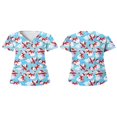 thumbnail image 4 of Hauts Style Infirmière à Imprimé Renne pour Femmes T-shirt de Noël, 4 of 5