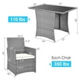 thumbnail image 2 of Patiojoy 3PCS Patio Rattan Furniture Set Outdoor Wicker Table & Chair Set w/Cushions White, 2 of 6