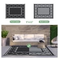 thumbnail image 4 of DEORAB Tapis d'Extérieur Réversible 9 X 12 Pi pour Patio, Liquidation Tapis Extérieur en Plastique Imperméable, Tapis de Sol Pliable pour Patio, Camping, VR, Terrasse, Véranda, Balcon, Cour Arrière, Noir et Gris, 4 of 7