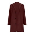 thumbnail image 4 of WRKEKC Coats for Women Long Sleeve Solid Color Button Multi Pocket Wool Blend Long Jacket Top for Daily Appeal and Functional Design, 4 of 6