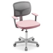 Gymax Kids Desk Chair Adjustable Height Children Study Chair w/Auto Universal Casters Pink