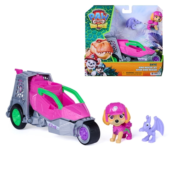 PAW Patrol: The Dino Movie, Skye Dino Rescue Jet with Folding Wings and Deployable Claw, Kids Toys for Girls & Boys Ages 3+