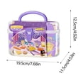 thumbnail image 2 of Purple 25 Piece Kids Tea Set Toy Kitchen Utensils Play Food Set Pretend Play Toy High Tea Dessert Set Storage Box Included 11.8X7.9X3.9 Inches, 2 of 6