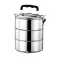 thumbnail image 1 of Stackable Lunch Box, Food Lunch Container Leakproof Adult Lunch Box, Stainless Steel Bento Lunch Container for Outdoor, Camping, Office, Worker 3 layer, 1 of 8